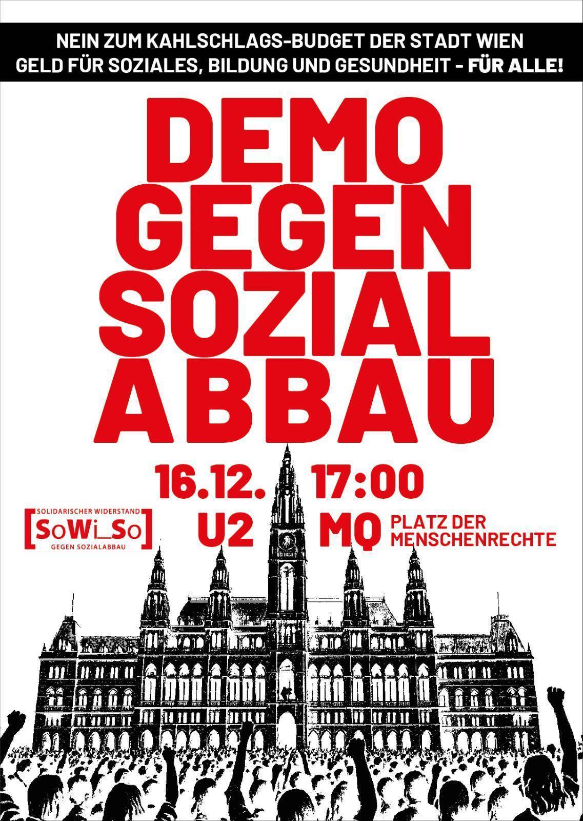 UG*younion solidarisch mit der Demo gegen Sozialabbau